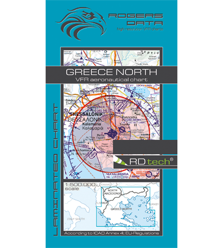 Rogers Data VFR Flugkarte Griechenland Nord 1:500.000, laminiert