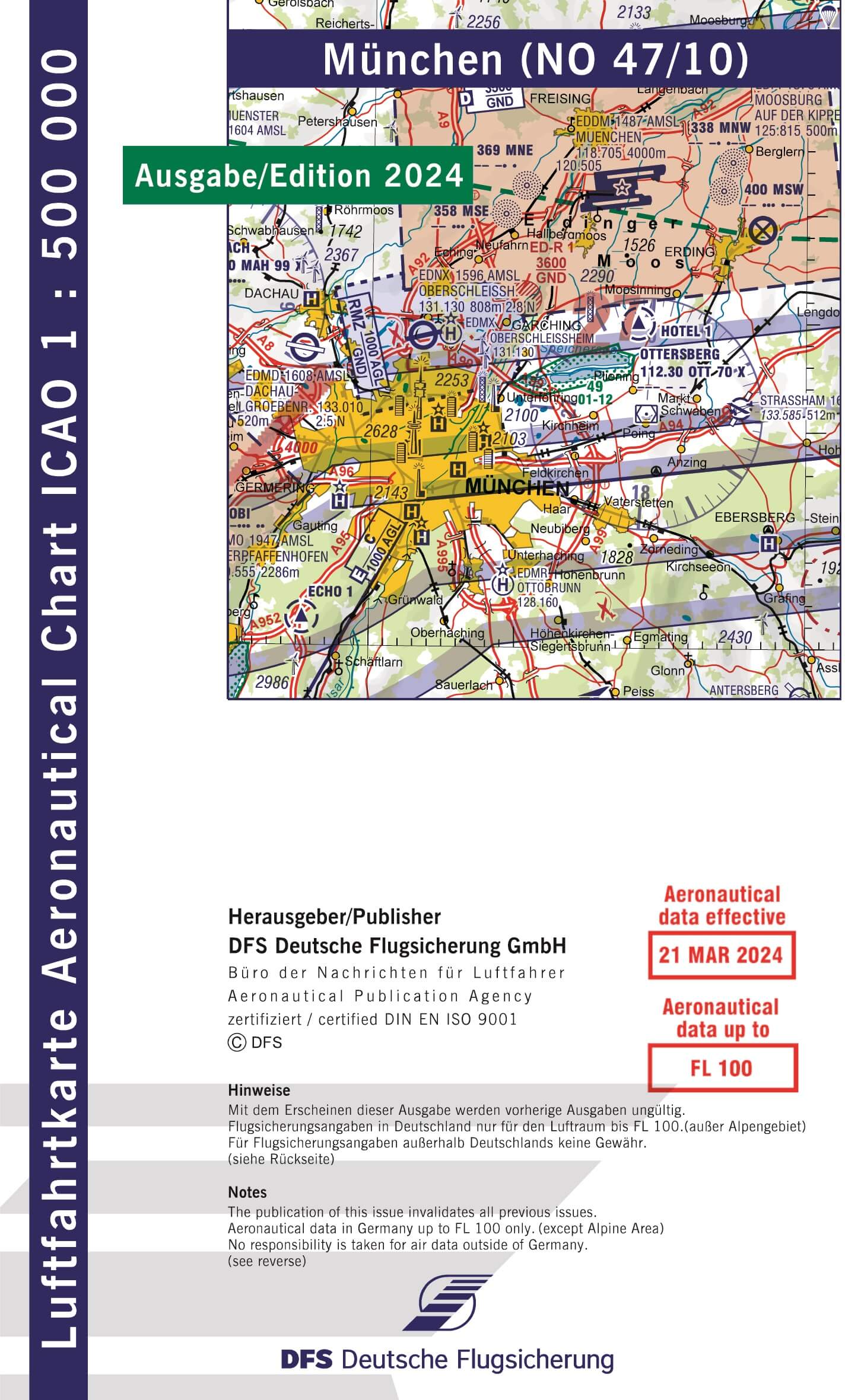 ICAO Flugkarte Deutschland 2024, Blatt München
