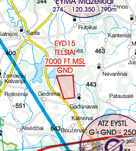Rogers Data VFR Flugkarte Litauen 1:500.000, laminiert
