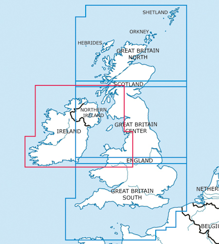 Rogers Data VFR Flugkarte Großbritannien Zentrum 1:500.000, laminiert