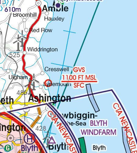 VFR Flugkarte Großbritannien Süd 1:500.000 von Rogers Data, laminiert