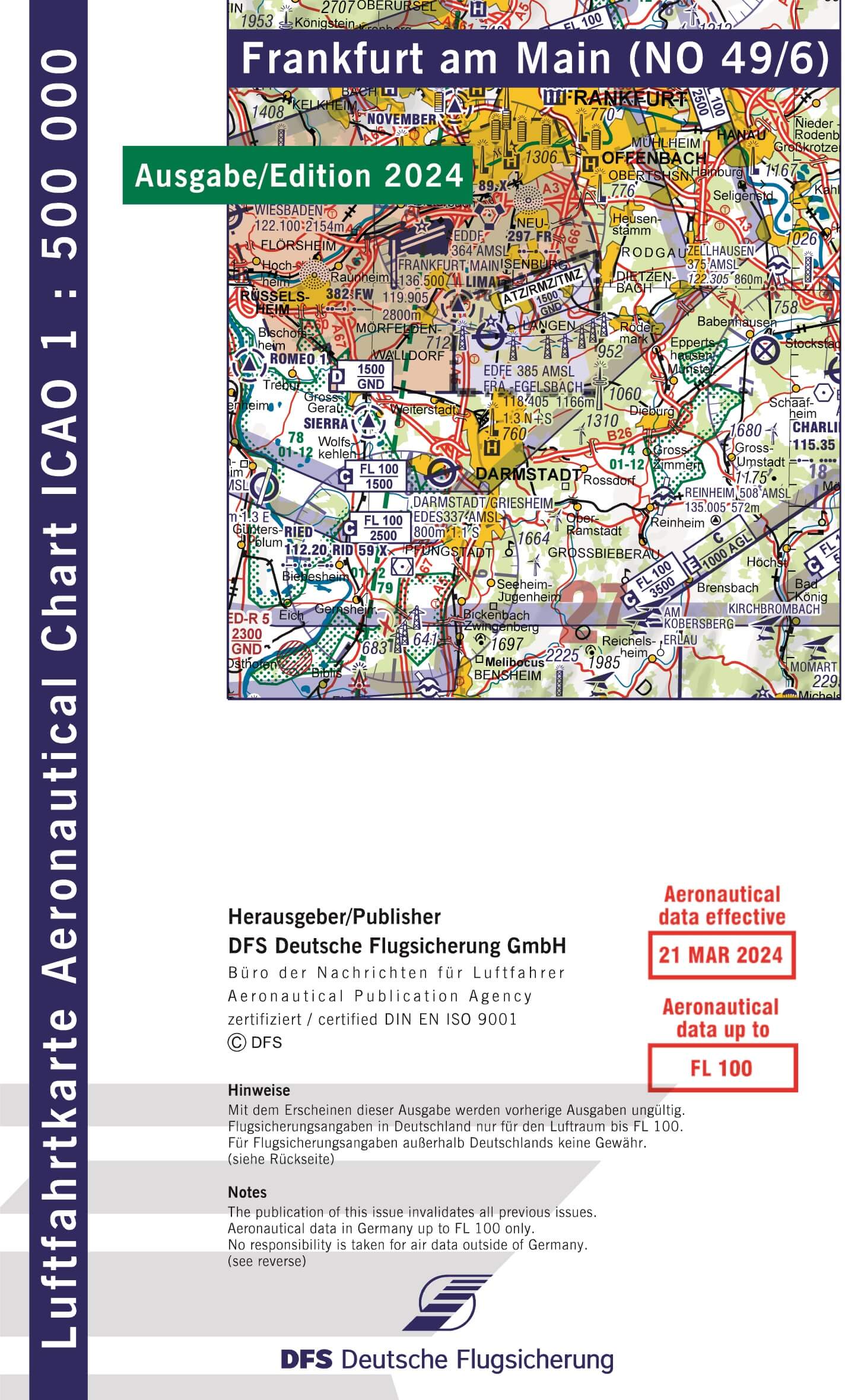 ICAO Flugkarte Deutschland 2024, Blatt Frankfurt