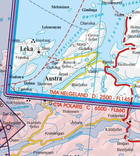 Rogers Data VFR Flugkarte Norwegen Nord 1:500.000, laminiert
