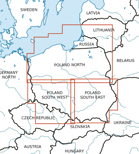 VFR Flugkarte Polen 1:500.000 von Rogers Data laminiert