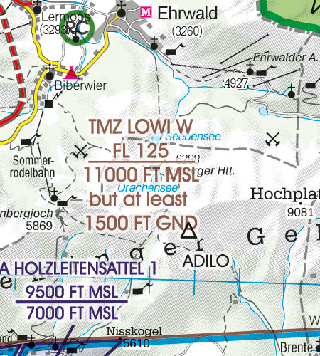 VFR Flugkarte Österreich 1:500.000 von Rogers Data laminiert