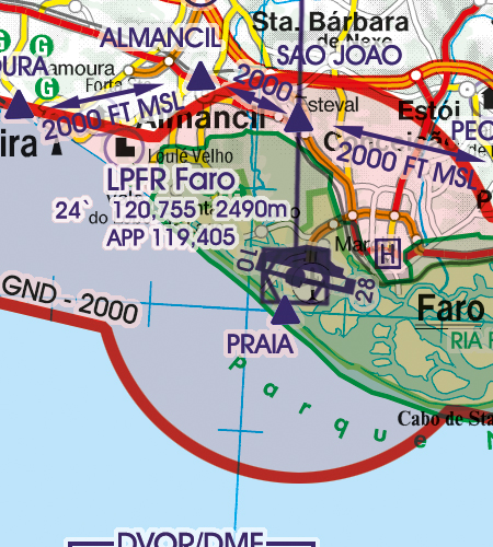 VFR Flugkarte Portugal 1:500.000 von Rogers Data, laminiert