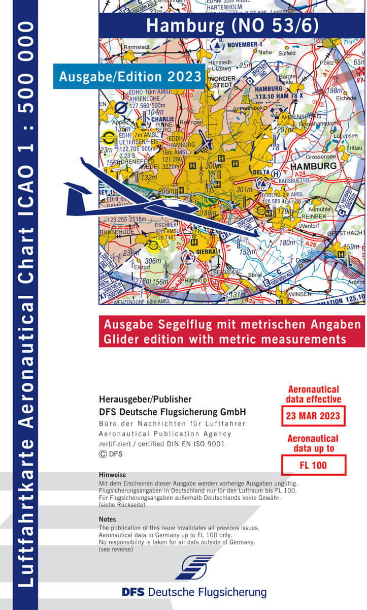ICAO Segelflugkarte Deutschland Blatt Hamburg