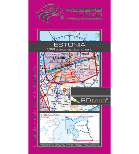 Rogers Data VFR Flugkarte Estland 1:500.000, laminiert