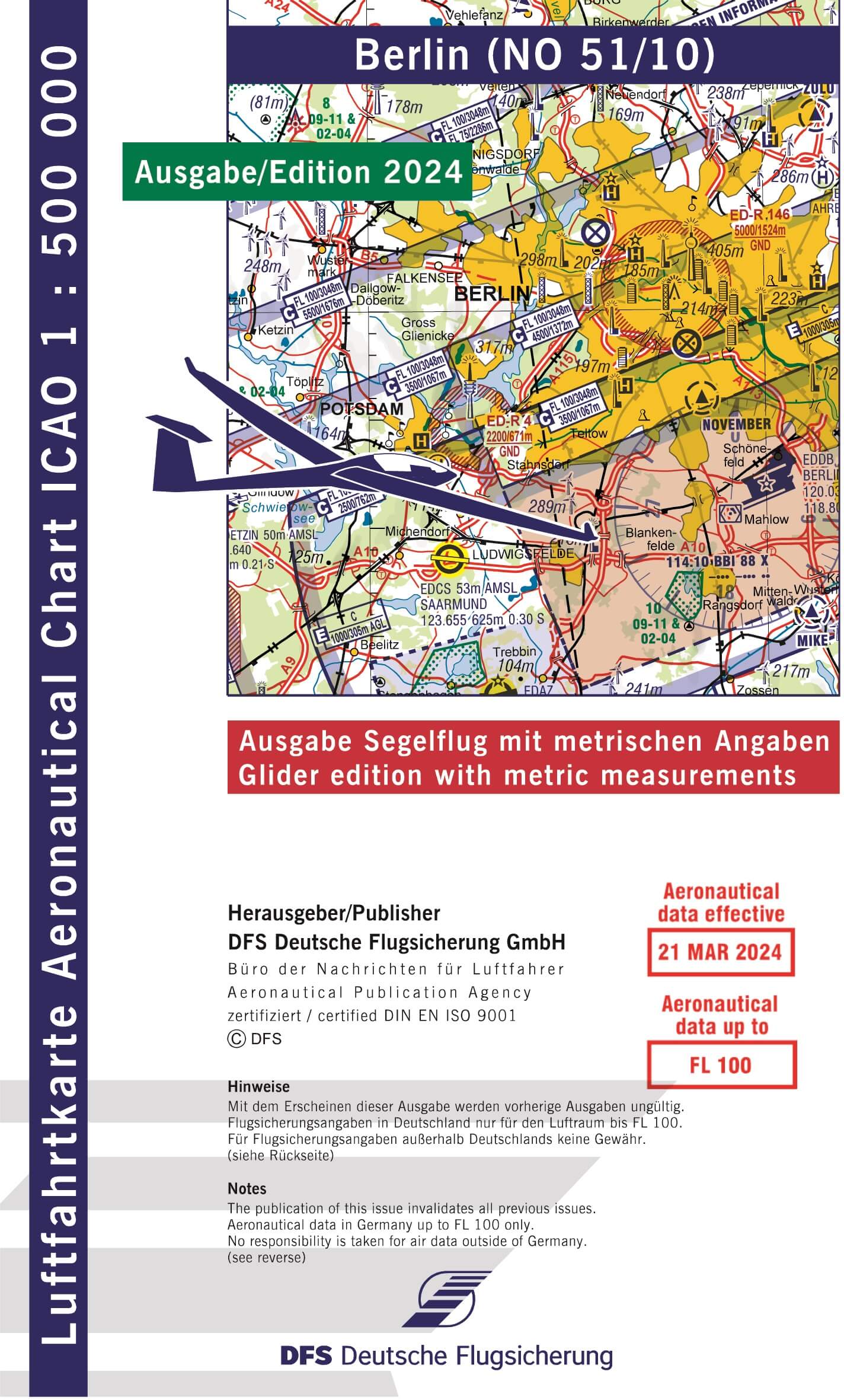 ICAO Segelflugkarte Deutschland 2024, Berlin